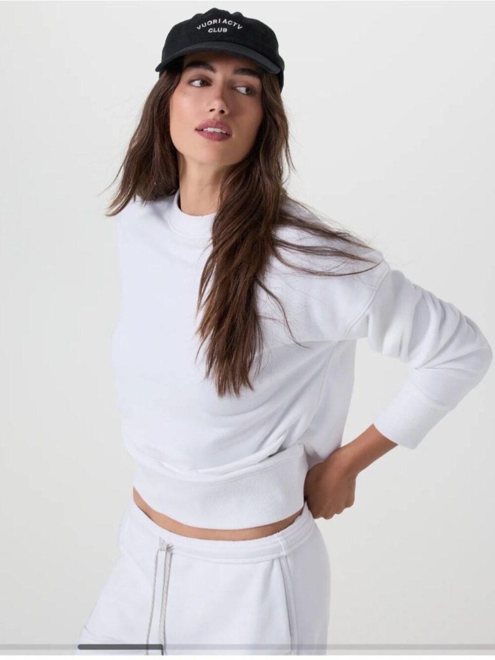 Vuori Sedona Weekender Crew Woman Large White Lightweight Boxy Oversized Comfy
